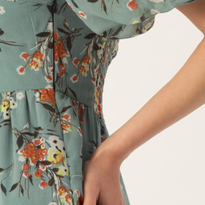 Floral Georgette A-Line Midi Dress