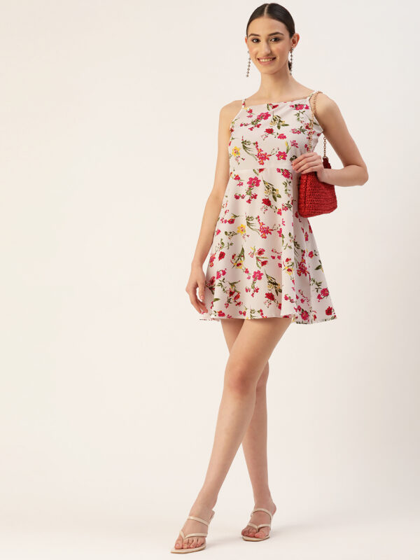 Floral Crepe A-Line Mini Dress