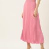 Accordion Pleated Crepe Midi Skirt - Image 3
