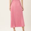 Accordion Pleated Crepe Midi Skirt - Image 4