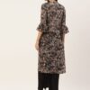 Women Grey & Beige Printed Longline Shrug - Image 3