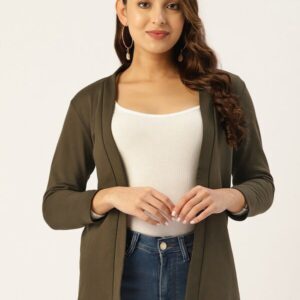 Women Open Front Cotton Terry Longline Shrug