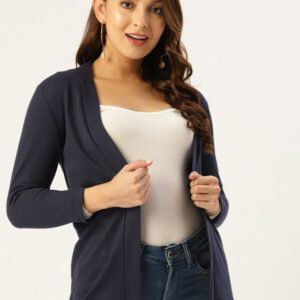 Women Open Front Cotton Terry Longline Shrug