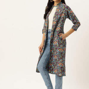 Women Floral Printed Longline Shrug