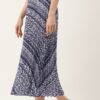 Abstract Printed Accordion Pleated Crepe Midi Skirt - Image 5