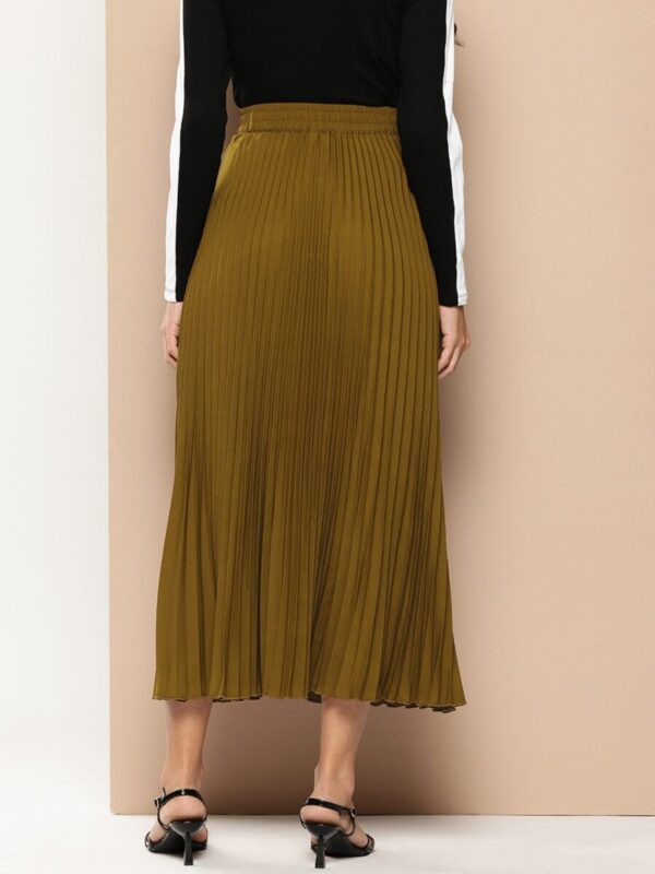 Accordion Pleats Maxi Flared Skirt - Image 4