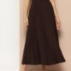 Accordion Pleats Maxi Flared Skirt