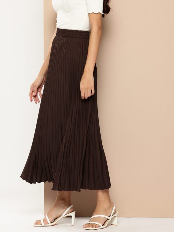 Accordion Pleats Maxi Flared Skirt - Image 5