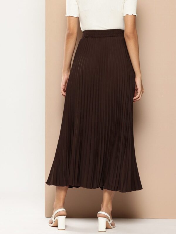 Accordion Pleats Maxi Flared Skirt - Image 4