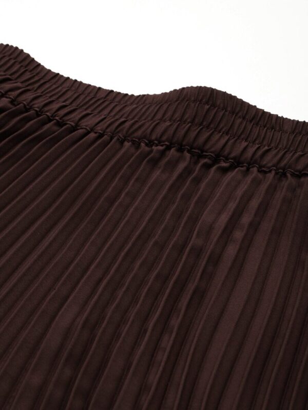 Accordion Pleats Maxi Flared Skirt - Image 3