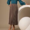 Women Accordion Pleated Maxi Skirt
