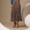 Women Accordion Pleated Maxi Skirt - Image 4