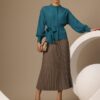 Women Accordion Pleated Maxi Skirt - Image 6