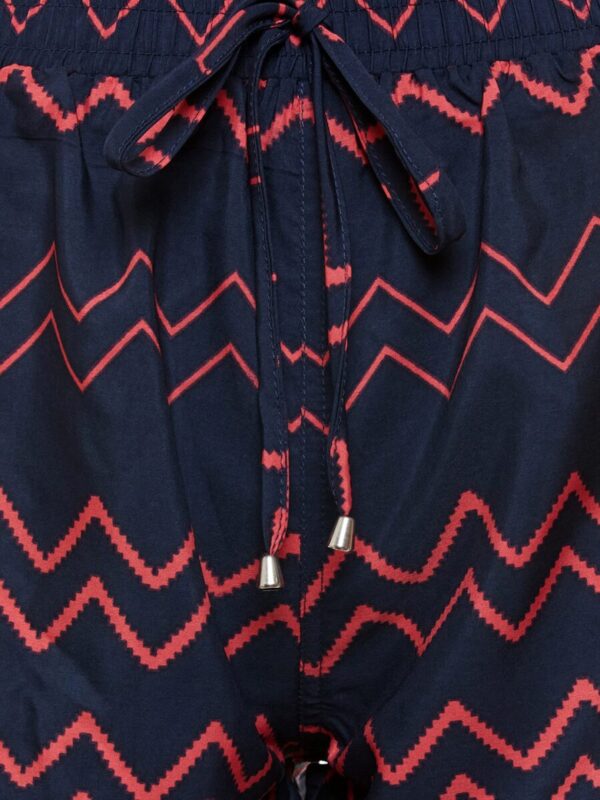 Women Navy & Pink Chevron Print Regular Fit Shorts - Image 6