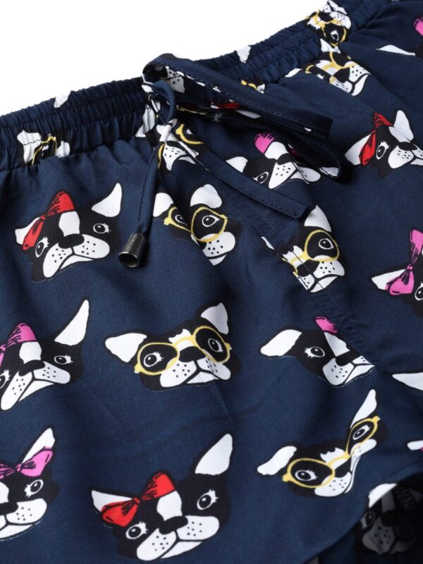 Women Navy Blue Printed Regular Fit Casual Shorts - Image 5