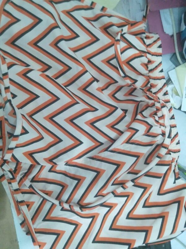 Women Beige & Rust Orange Chevron Print Regular Fit Dolphin Shorts - Image 5