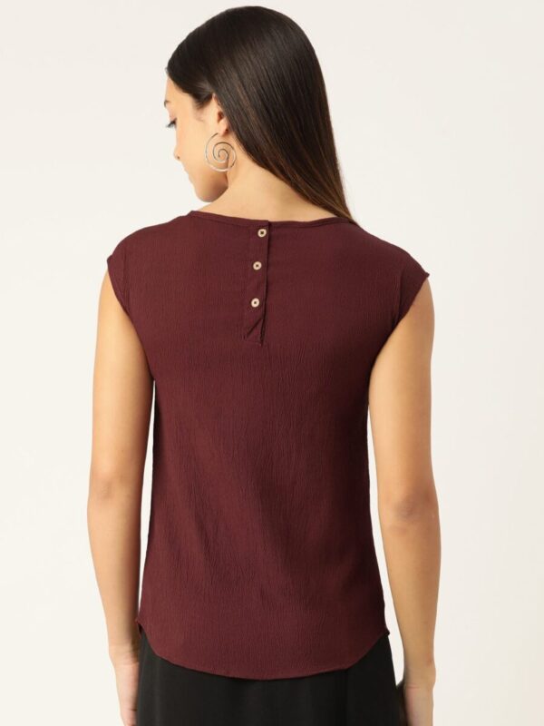 Keyhole Neck Crepe Top - Image 5