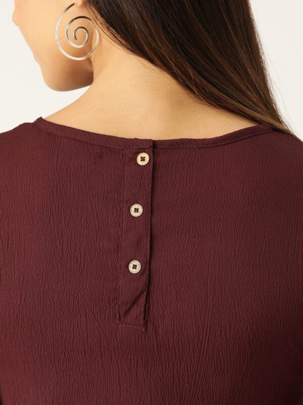 Keyhole Neck Crepe Top - Image 4