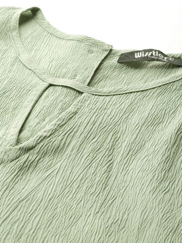 Keyhole Neck Crepe Top - Image 2