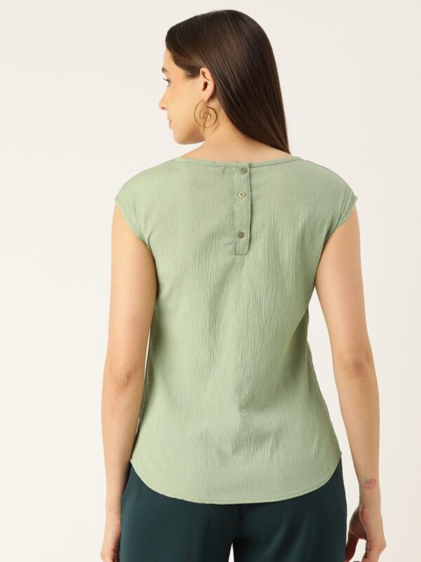 Keyhole Neck Crepe Top - Image 4