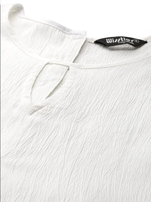 Keyhole Neck Extended Sleeves Crepe Top - Image 6