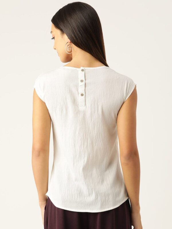 Keyhole Neck Extended Sleeves Crepe Top - Image 5