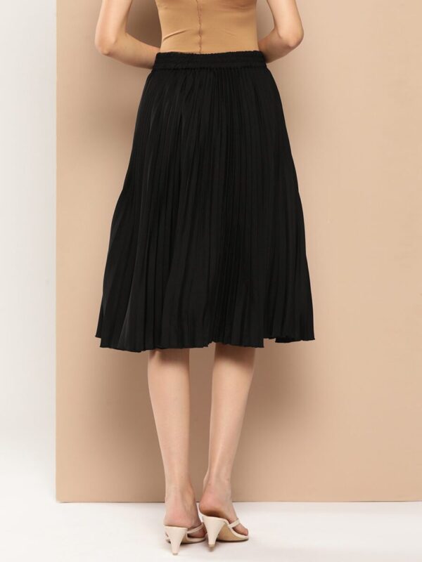 Accordion Pleats Flared Midi Skirt - Image 2