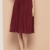 Accordion Pleats Flared Midi Skirt