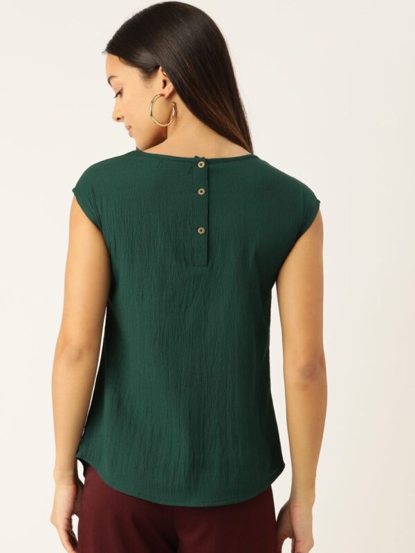 Keyhole Neck Crepe Top - Image 5