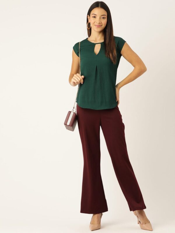Keyhole Neck Crepe Top - Image 2